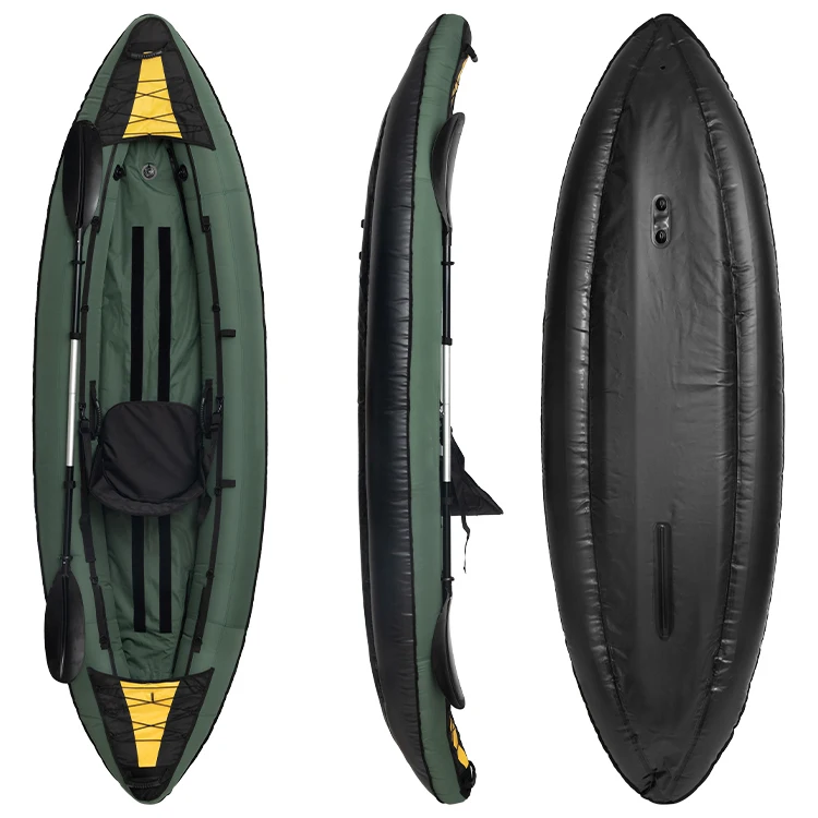 
New design cheap water equipment pvc and polyester inflatable kayak 2 person 