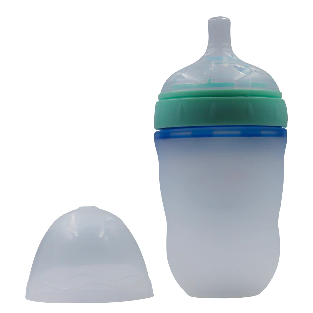 Factory Supply OEM ODM Soft Silicone BPA Free Sealed Kids Feeding Bottle Leak Proof Pacifier Baby Bottle