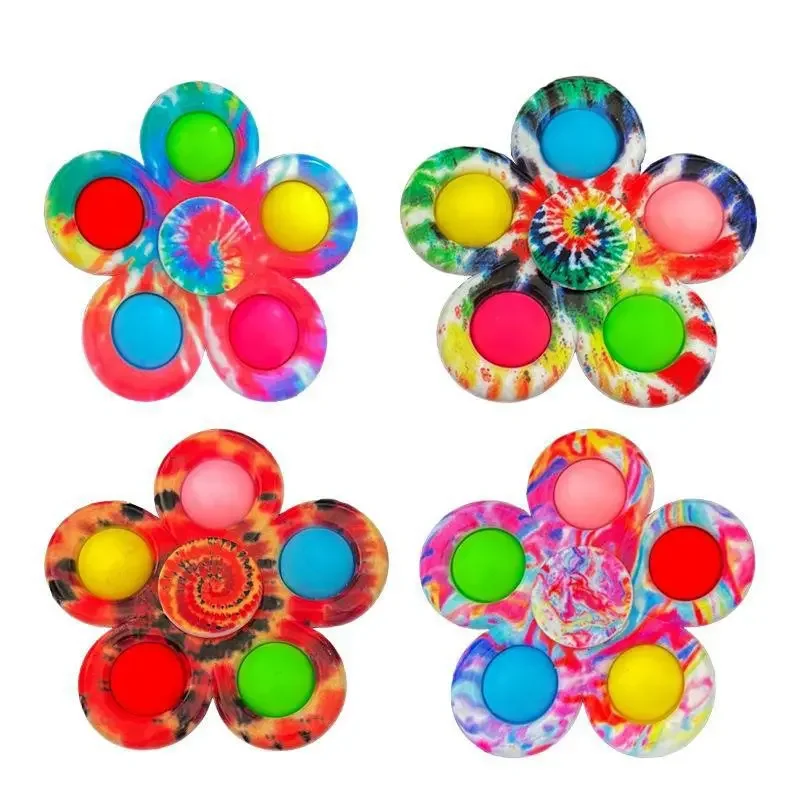 Popular Fidget Spinner Pops Stress Relieving Fidget Game Kids Simple Dimple Fidget Antistress Fingertip Spinner Silicone Toy