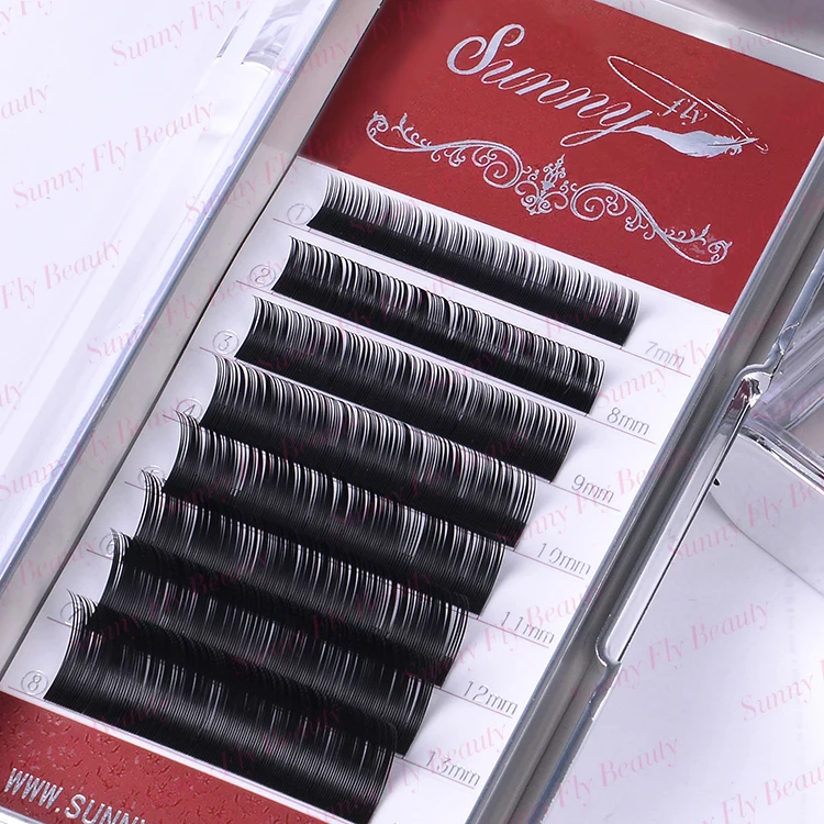 
handmade soft beauty sable extensiones de pestanas custom logo mink fur Eyelash las Extensions Lash tool set lash Training Kit 