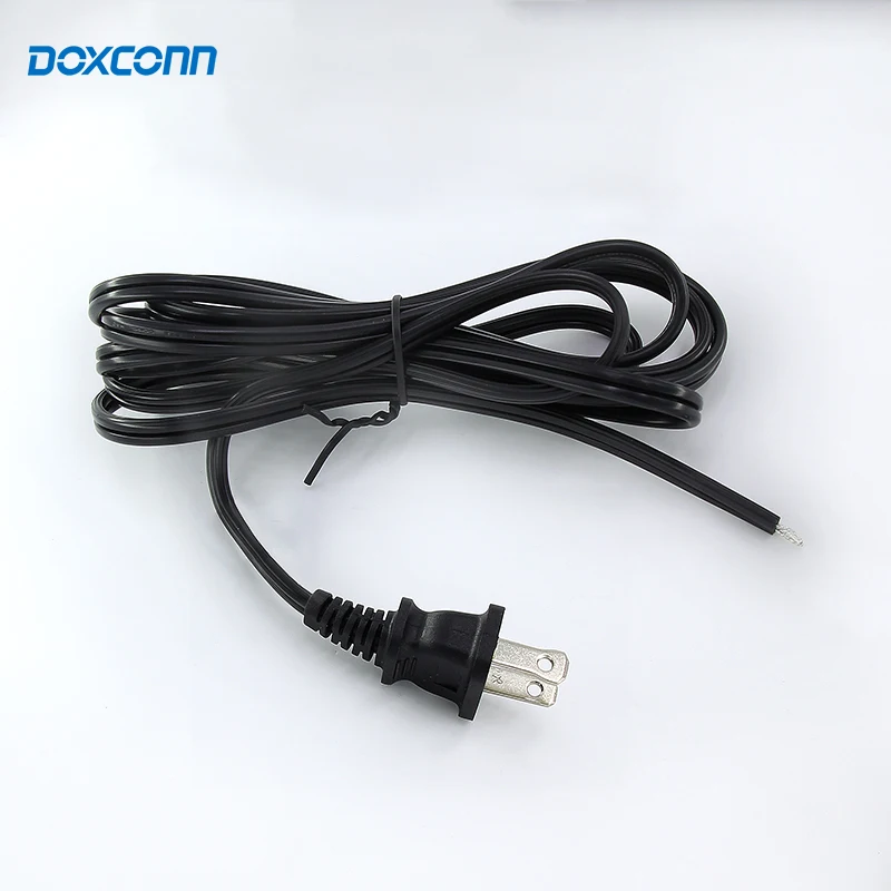 Cable Manufacturer USA Non Polarity 2PIN Plug Power Cord 18AWG SPT-2 Wire UL Power Cords For Equipment