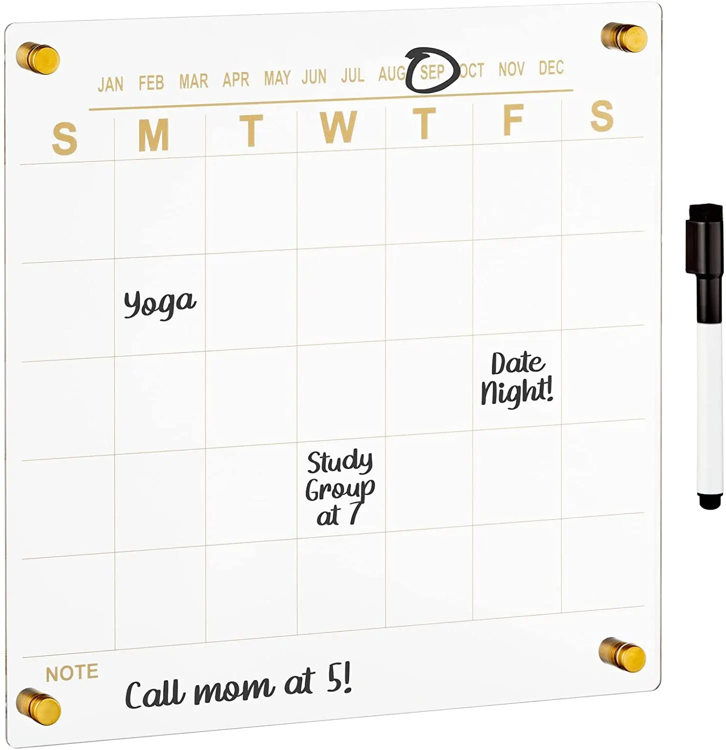 erasable writing magnetic memo message dry erase note clear acrylic sign boards