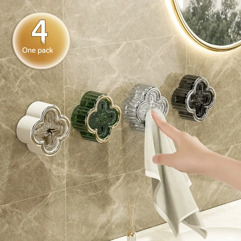 Transparent silver storage box Towel plug Light luxury towel rack toilet no perforated rag hanging rod washcloth storage plug