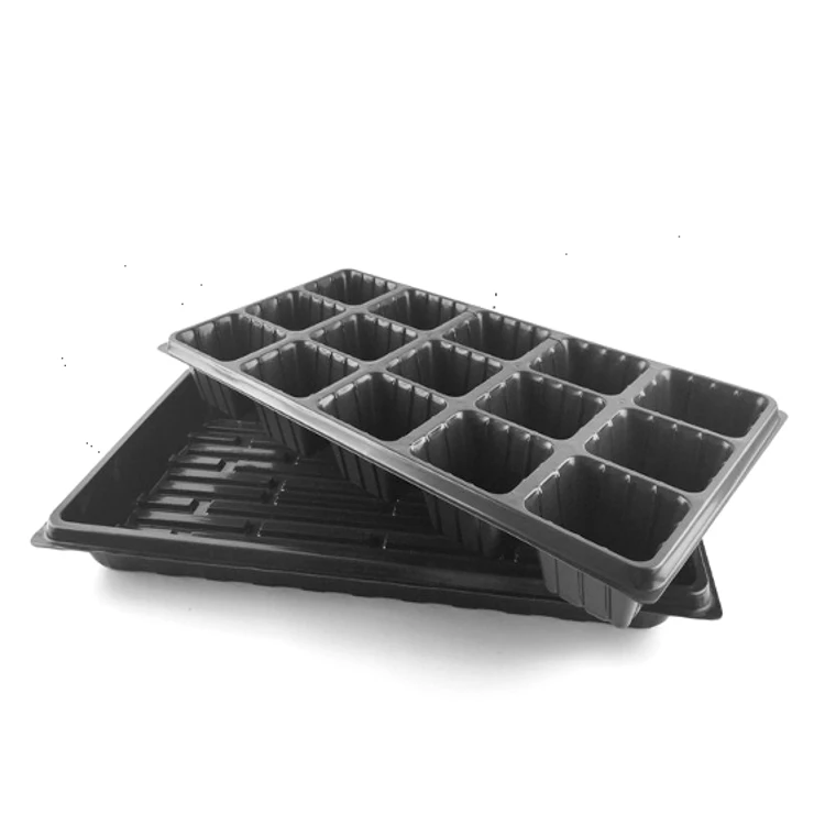 Thick 550 x 280mm Black Plastic Propagation Seed Flat Tray No Holes Rice seedling trays