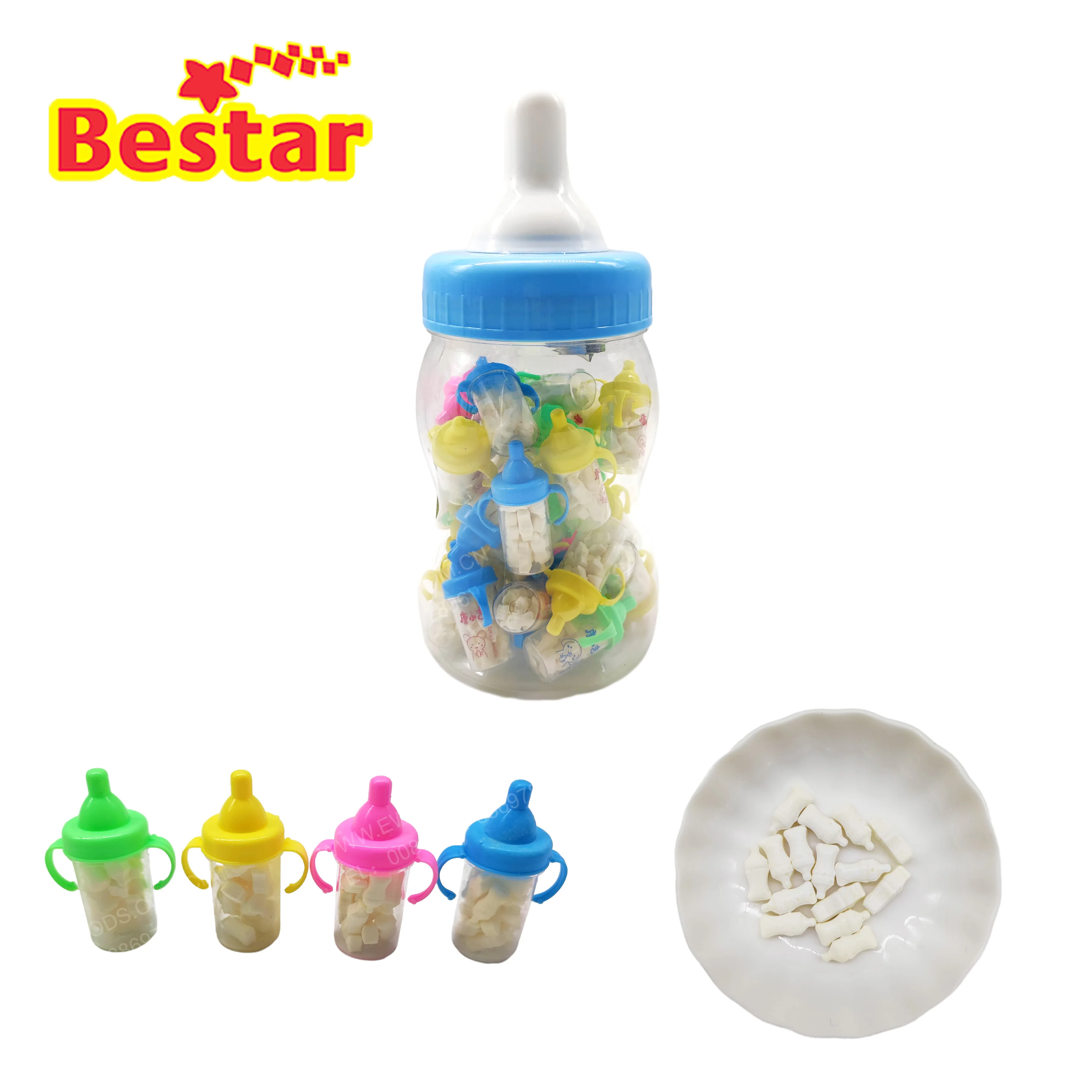 Baby bottle yogurt shaped tablet candy hard dextrose candy in nipple bottle yogurt flavor candy