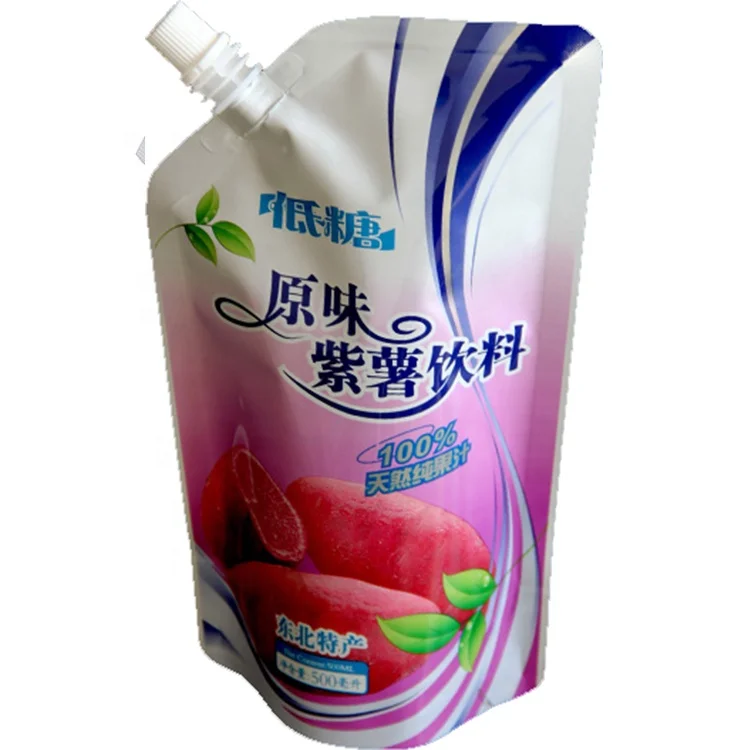 children drink  plastic spout pouch/ Food grade flat bottom bag /stand up bag