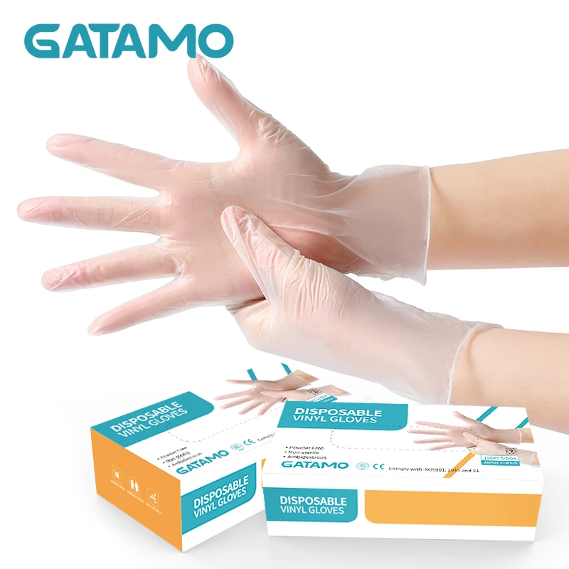 
Cheap protective kitchen food grade disposable gloves powder free PVC gloves china 