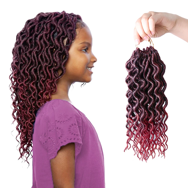 Afro Bomb Manbo Spring Twist Faux Locs Synthetic Super Cute Crochet Hair Hairstyle For Toddlers Kids Braiding Hair Extension