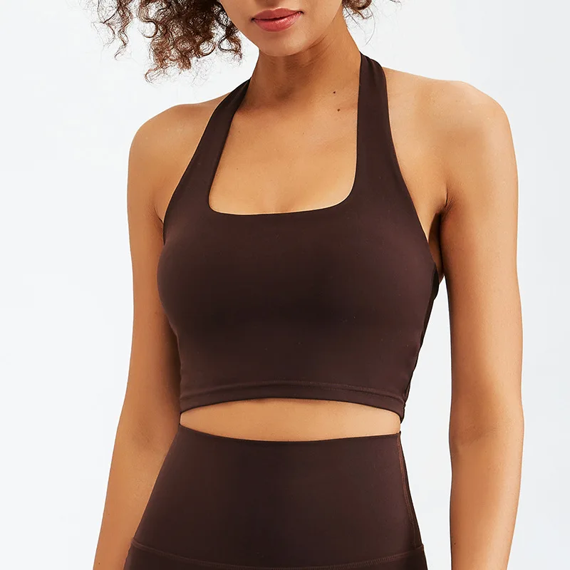 New Fashion Halter Gym Active Wear Top Fitness Sports Bra For Women