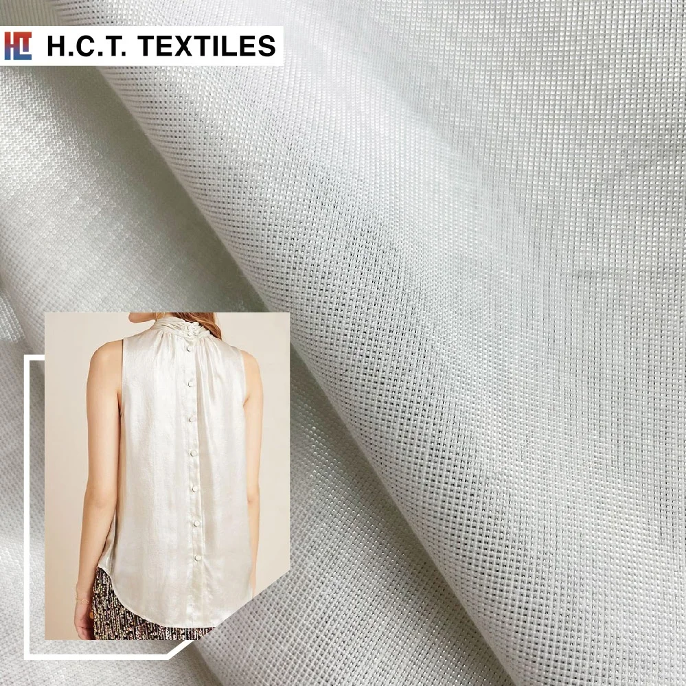 Серебристая отражающая 75 г хлопчатобумажная полиэфирная вискозная ткань металлик для блузки