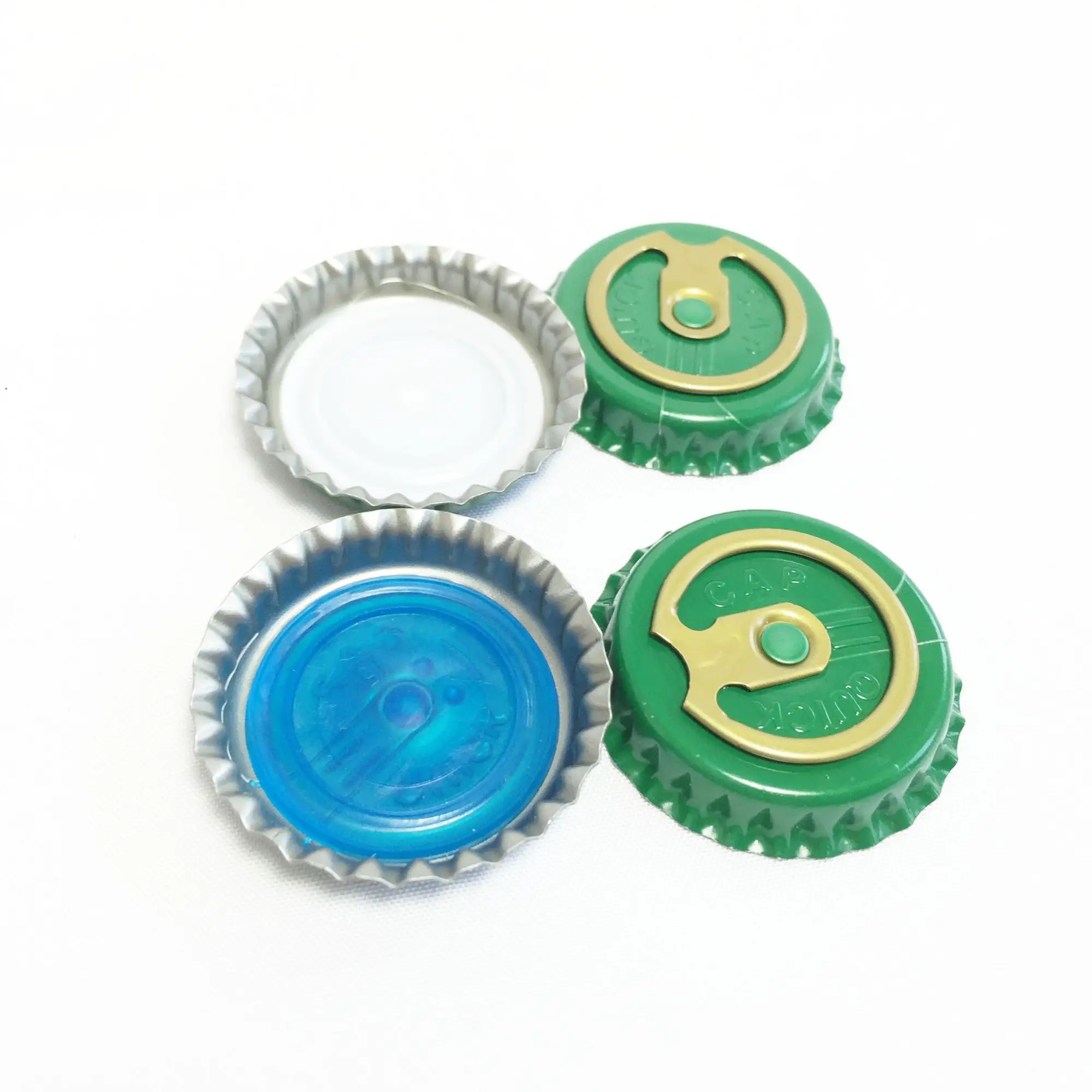 26 mm Non Spill Tinplate Beer Bottle Lids Metal Easy Open Cap Wholesale 26mm Pull Ring Caps