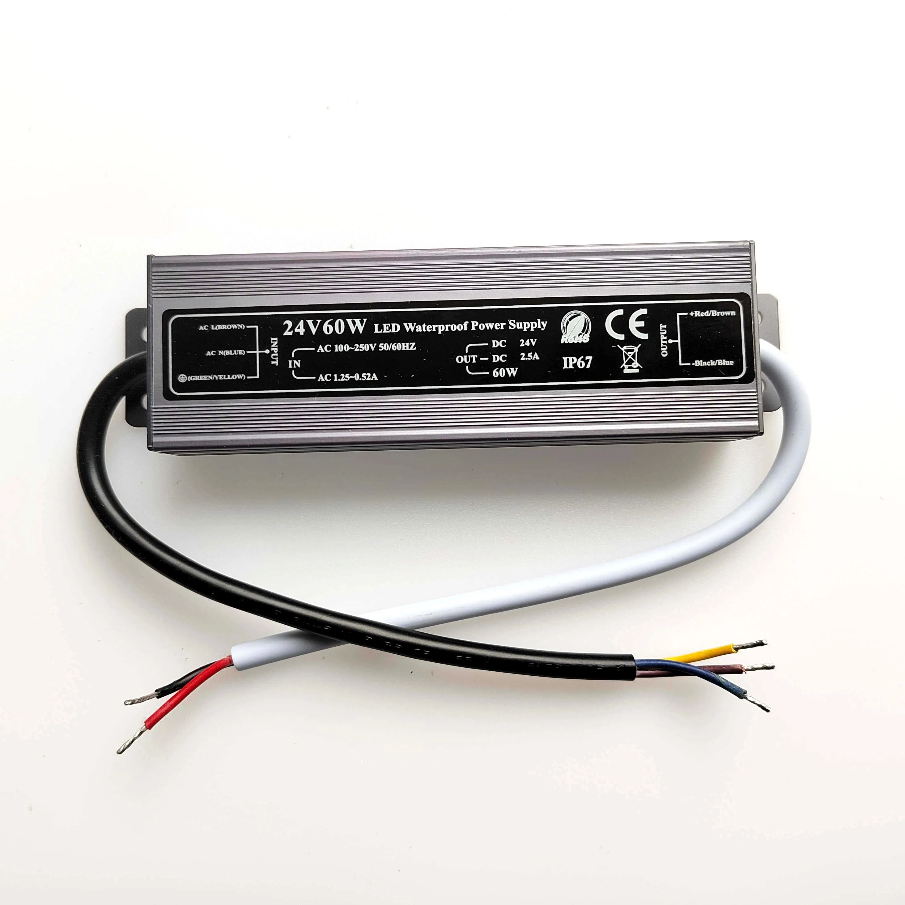 Waterproof Ultrathin 24V IP67 60W Power Supply Constant Voltage LED Driver