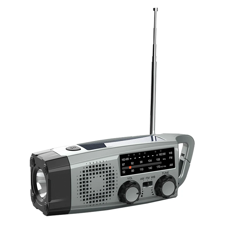 Portable emergency camping lighting SOS alarm Handheld radio flashlight