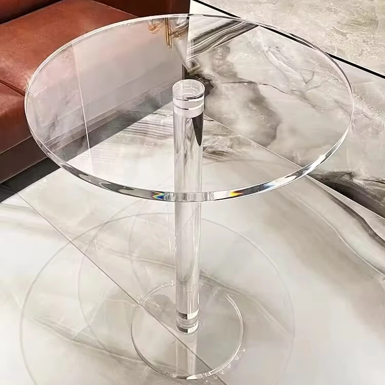 Luxury Small Lucite Salon Table Plexiglass Clear Coffee Table Acrylic Console Side Round Living Room Tables Custom