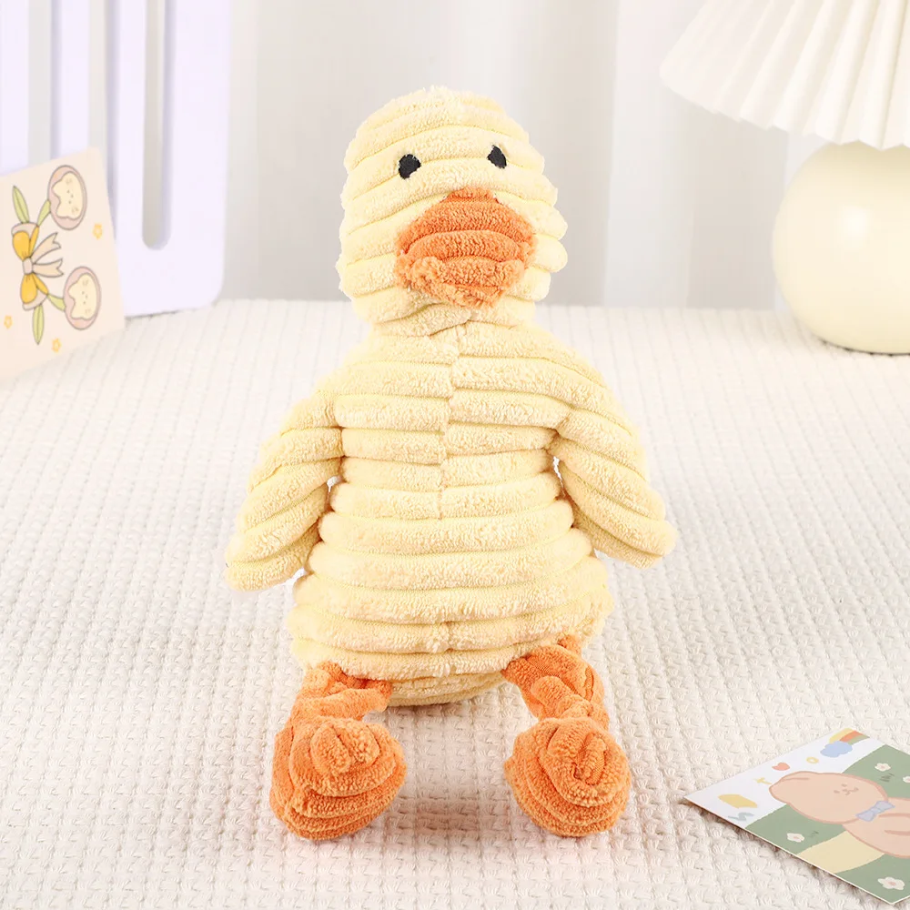 Amazon Hot Sale Stuffing Squeaky Plush Dog Toy Corduroy Animal Shaped Stuffed Chew Pet Squeak Toy For Small Medium Large Dogs
