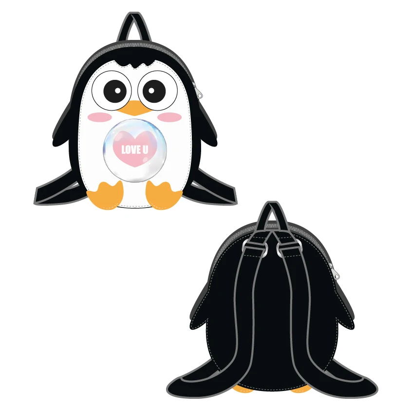 plush animal shoulder bag cute lolita Backpack girl Pin Bags With Clear Pvc Window Ita Bag