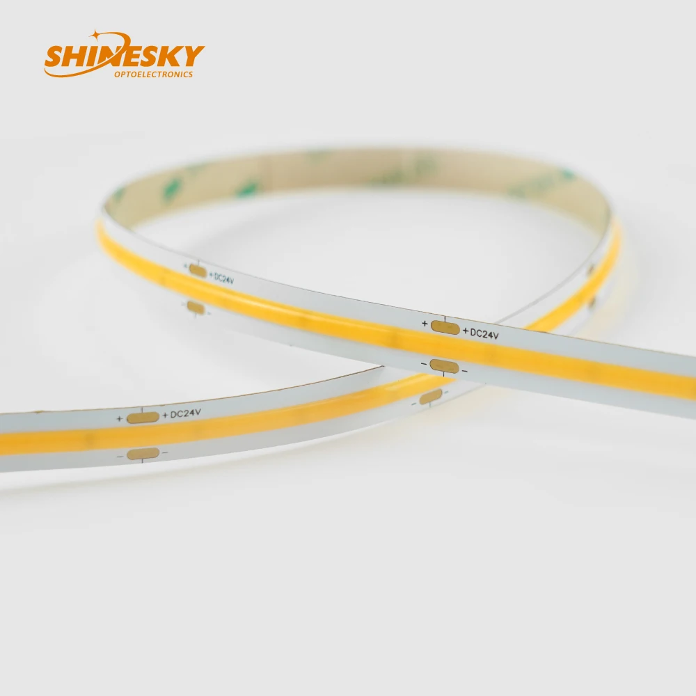 Factory Customized Constant Current Cob 480leds/m CRI90 Led Strip Light 24v 10mm 10w LED COB Tape Flexible Strip Light