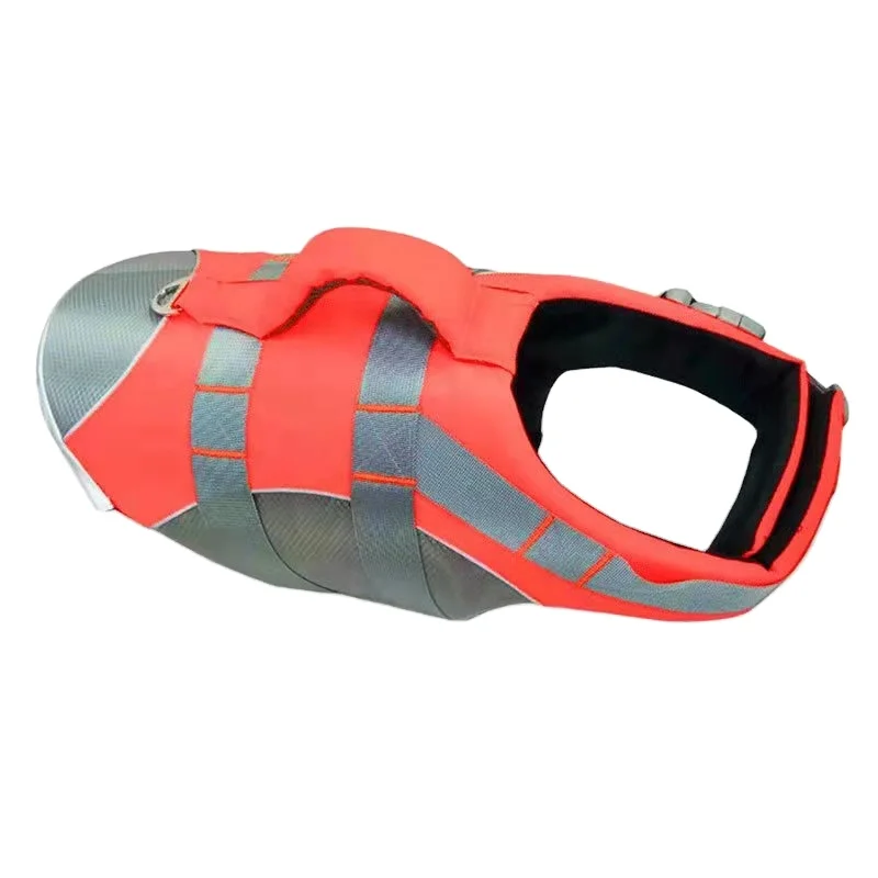 Reflective Quick-Release Lifejacket with Leash Pet Swimming Coat Dog Outdoor Clothing Safety Clothing Dog Vest Lifejacket