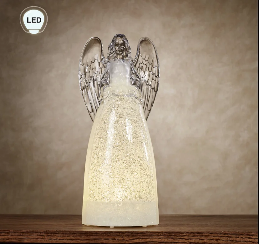 
Battery oprated table praying stained glass angel figure 
