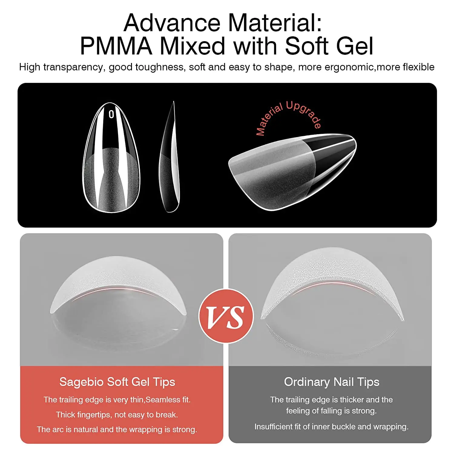 DEM ODM Nail Art Gel Short Full Cover Nails Coffin Almond Stiletto Soft Gel X Tips