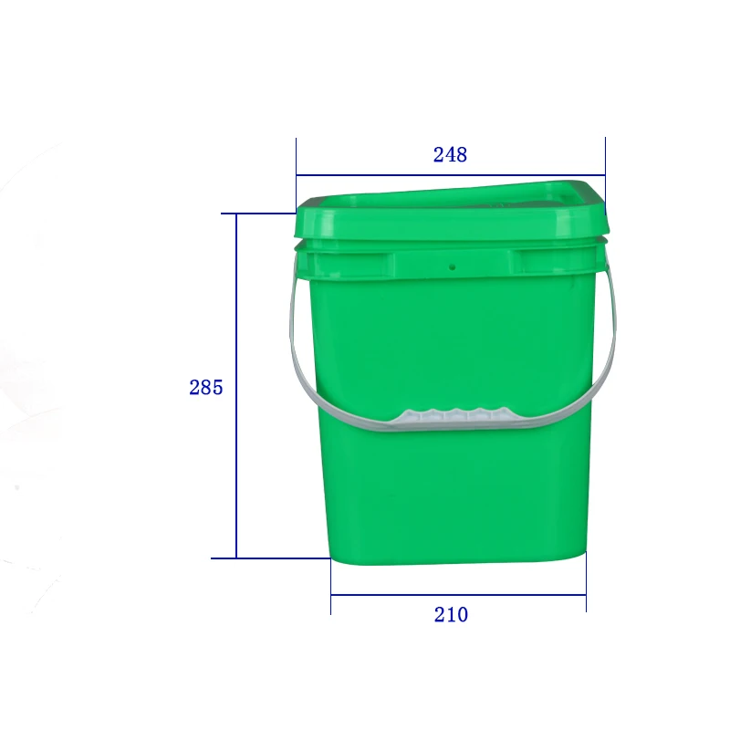Factory Supply Food Grade Square Food Packing Plastic Bucket With lid Feed Packing Bucket Washing Powder Bucket