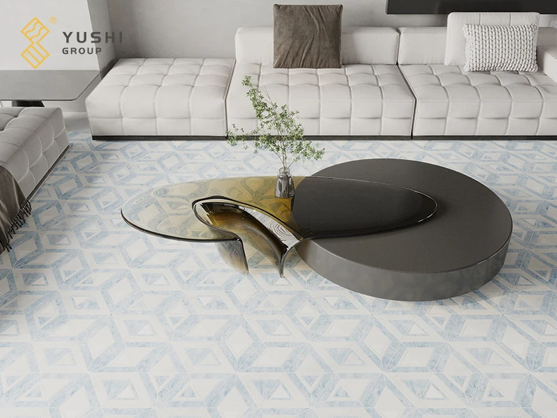Yushi Custom Modern Style Natural Stone Design Nero Marquina Frozen White Marble Mosaic Tile  for Home Decor Bathroom Interior