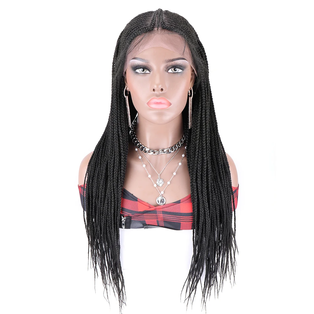 
Синтетические плетеные волосы, парик ручной работы на сетке, передняя часть парика, черный Африканский Плетеный парик, синтетические волосы для кукол 