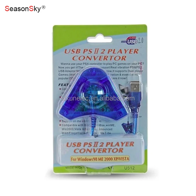 Xixun USB Dual Player Converter Adapter Cable for PS2 Gamepad Dual PC USB Game Controller