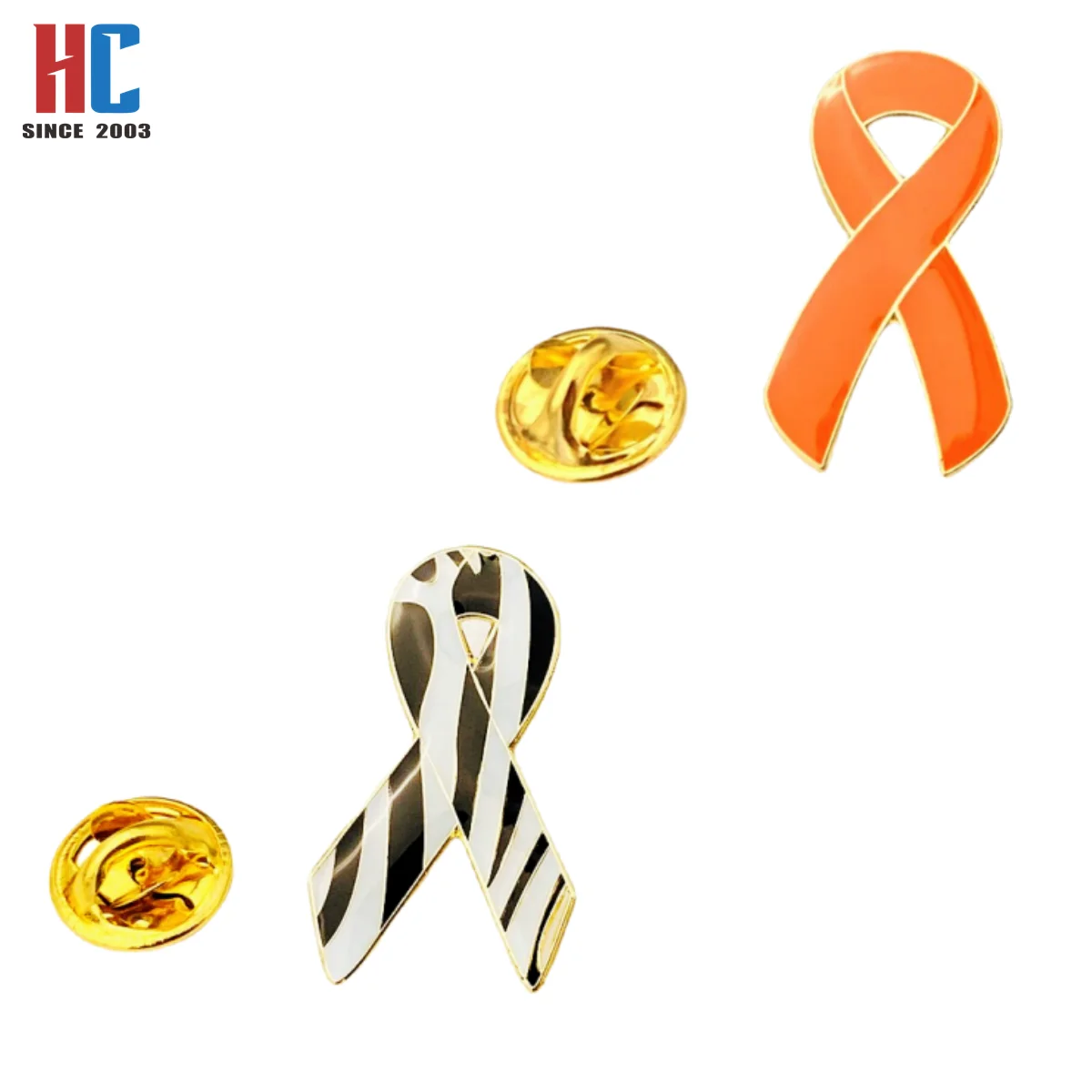 20 Years  Factory Custom Awareness Ribbon Pin For Ladies Women Men Lapel Pin Leukaemia Blood Cancer UK Orange
