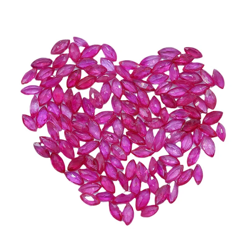 MEDBOO Fashion Jewellery Myanmar Unheated Marquise Cut Real Natural Unheated Ruby Gems Loose Gemstones For Jewelry Making
