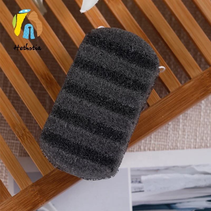Black body cleaning dry konjac sponge private label