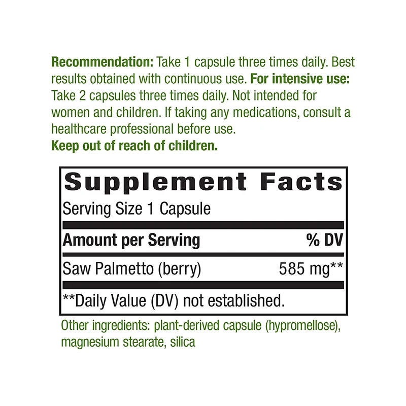 OEM Saw Palmetto Support for Prostate and Urinary Health Herbal Health Supplement Saw Palmetto capsule