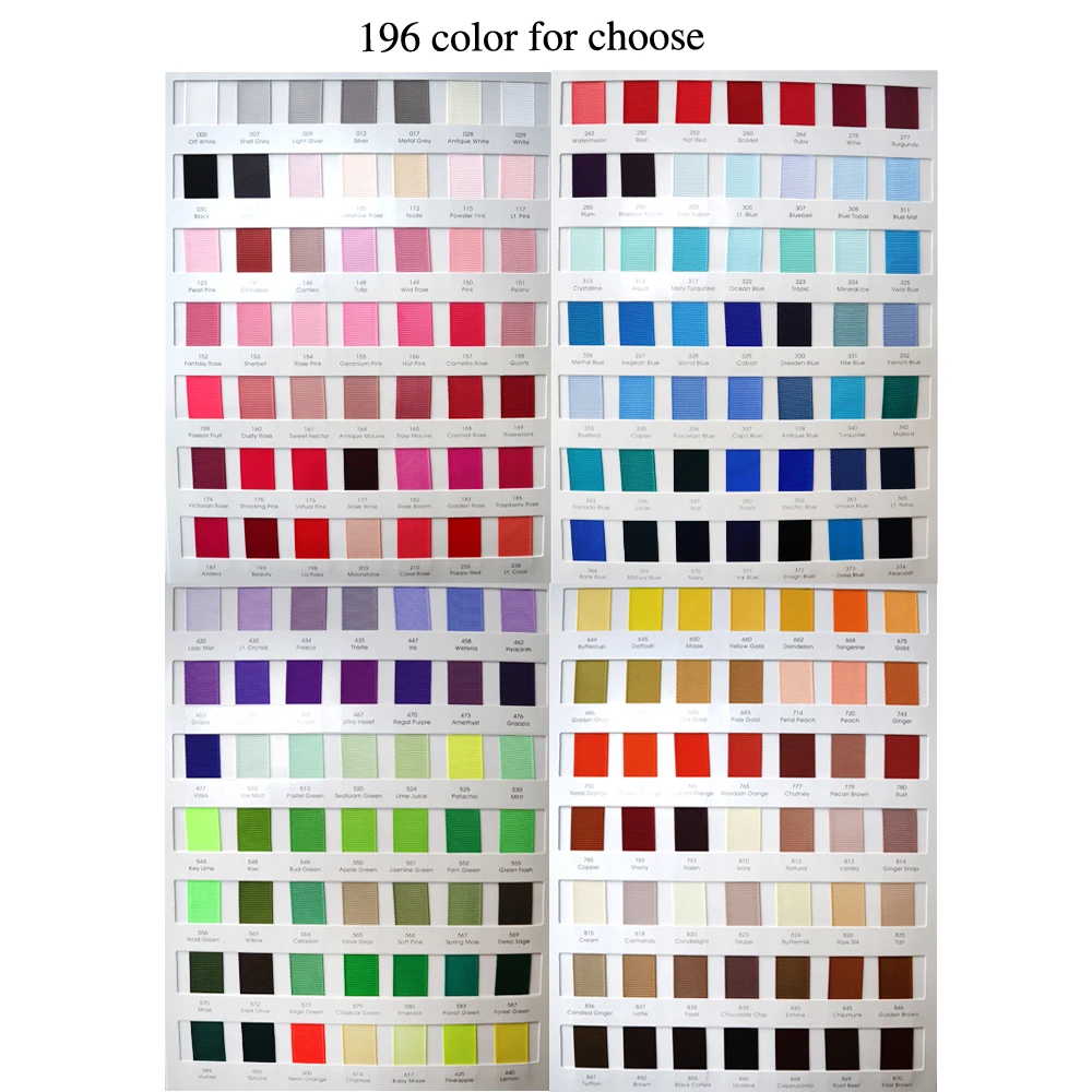 3mm-100mm 196 colors available grosgrain ribbon solid color gross grain ribbon for choose