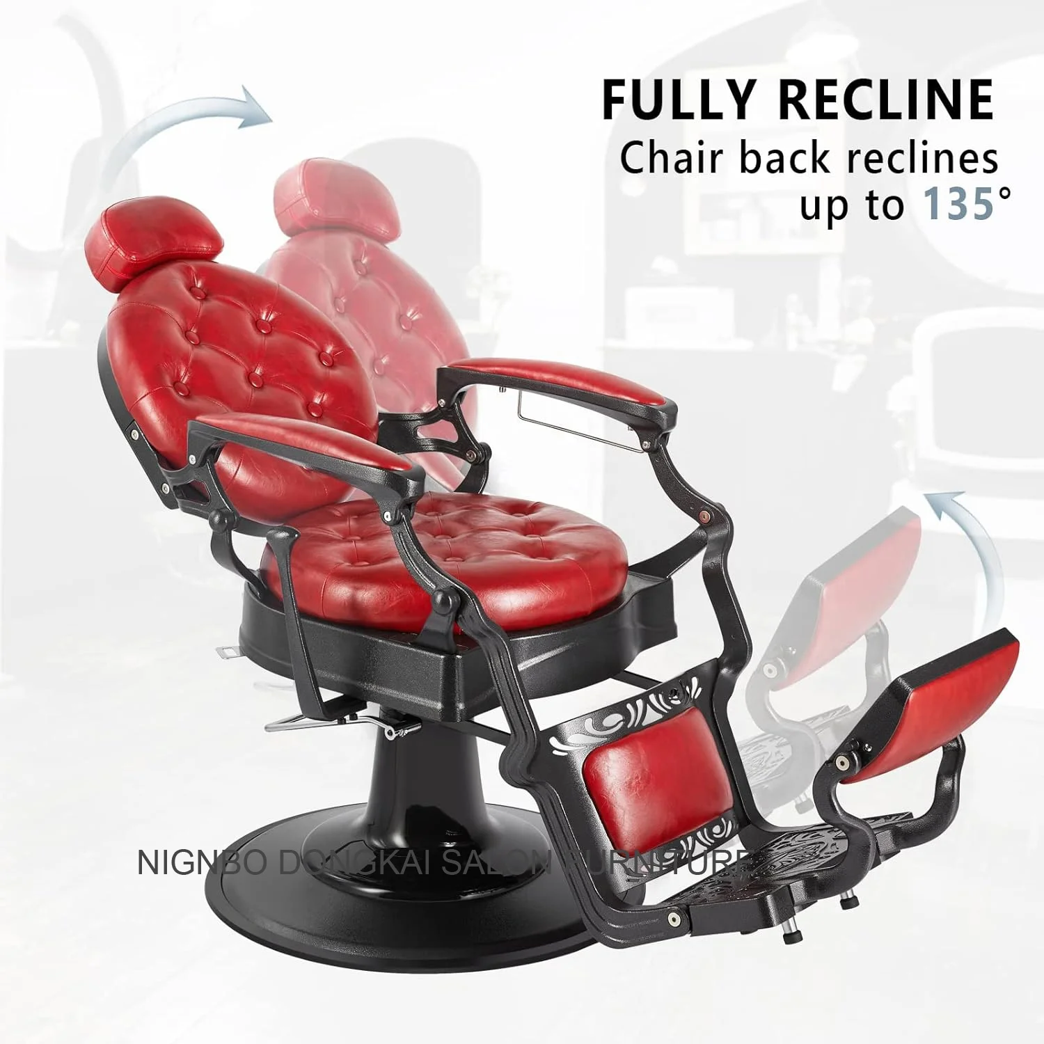 Professional No.1 hydraulic reclining barber chair manufacturer in China / silla de barberia profesional