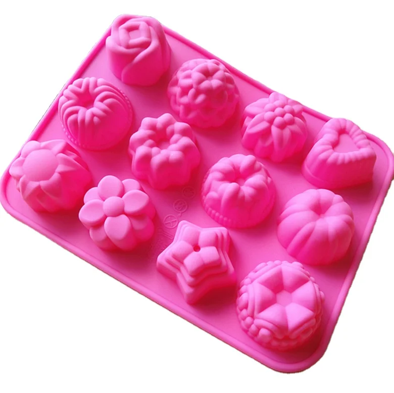 
pink colour food grade silicone ice cream mould cake mould 