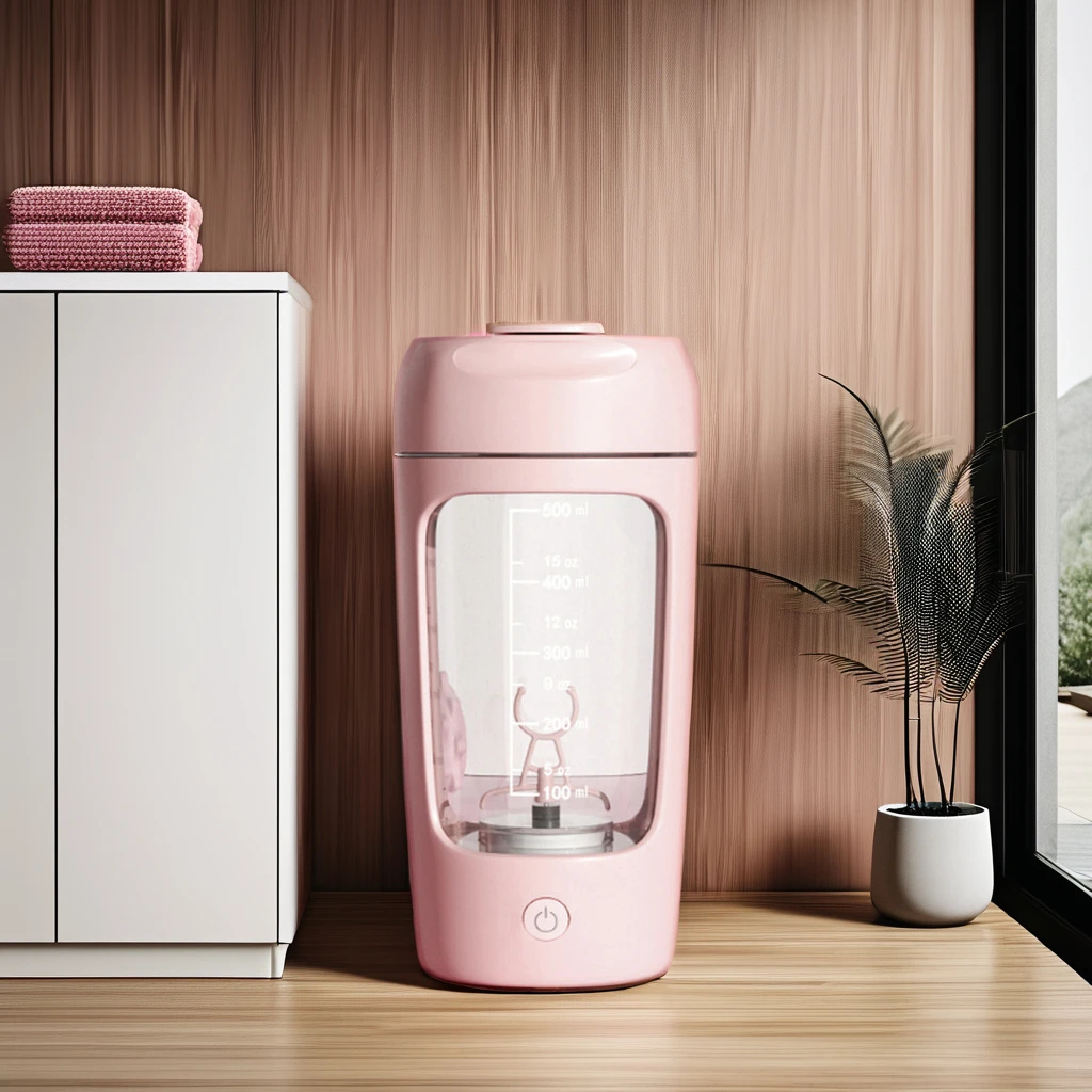 Custom portable handheld fitness rechargeable electric protein shaker automatic self-stirring coffee cup