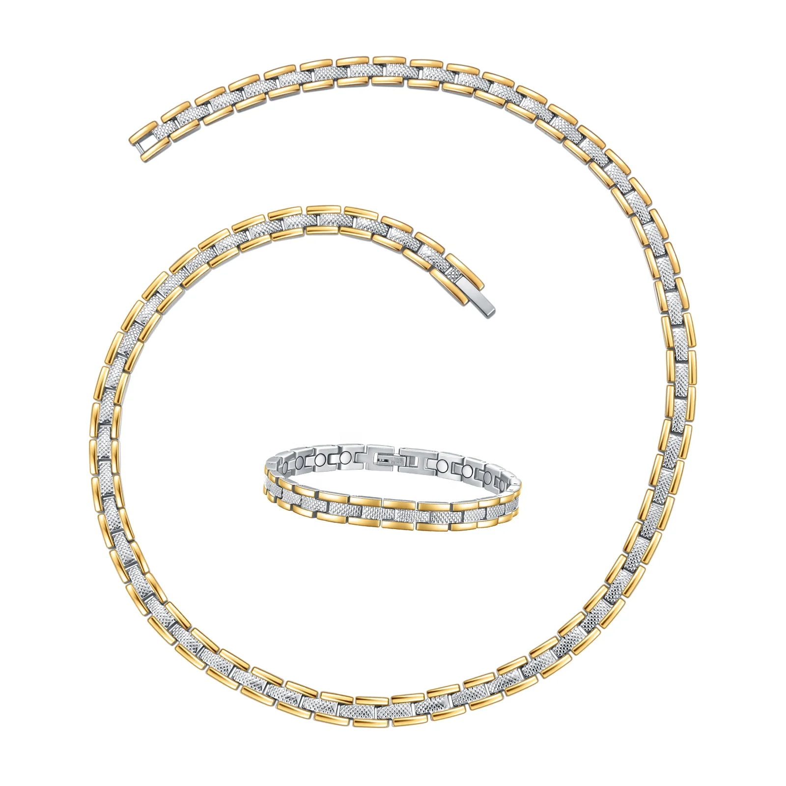 Wholesale 316l stainless steel men jewelry health magnet therapy chain necklace