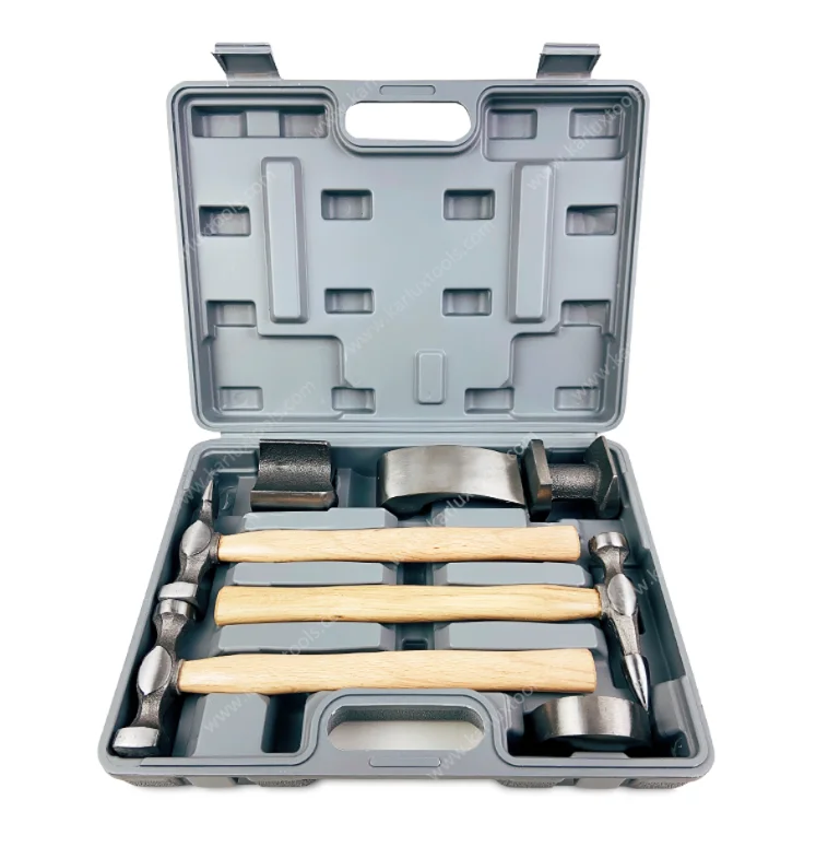 7-Piece Kit Fender Roller Fixer Dent Remover Tool Set with Hammer and Dolly, Car Body Repair Tool Kit with Carrying Case