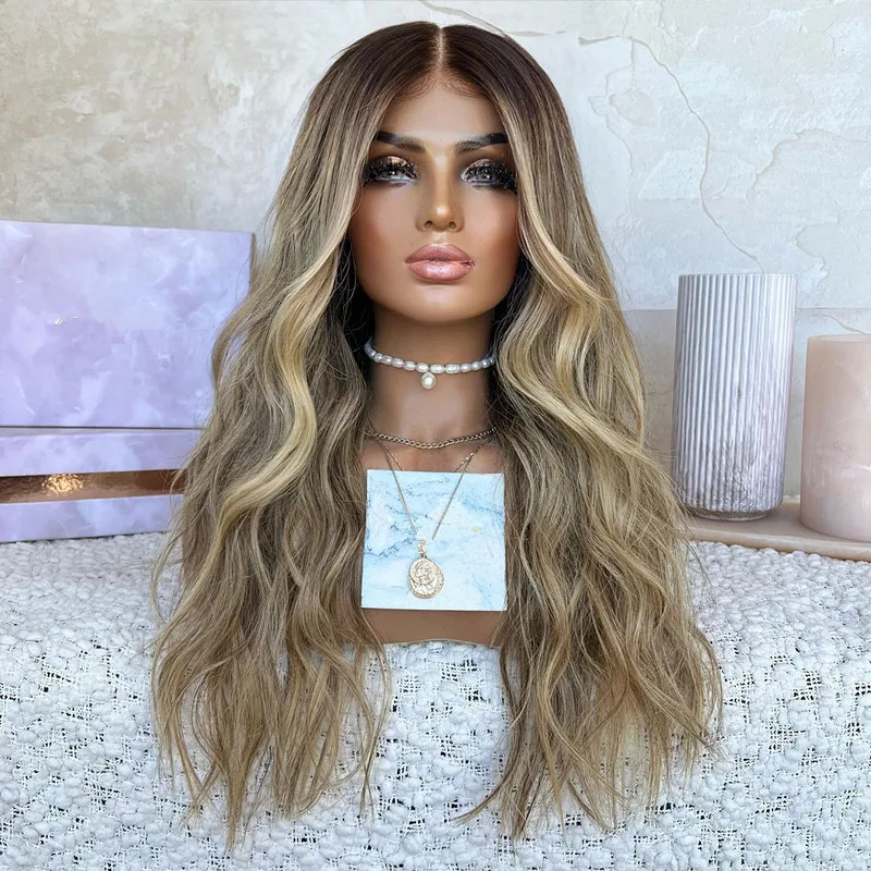 Silk Top European hair wig Premium Remy European Human Hair Balayage Blonde Color Lace Front Wig
