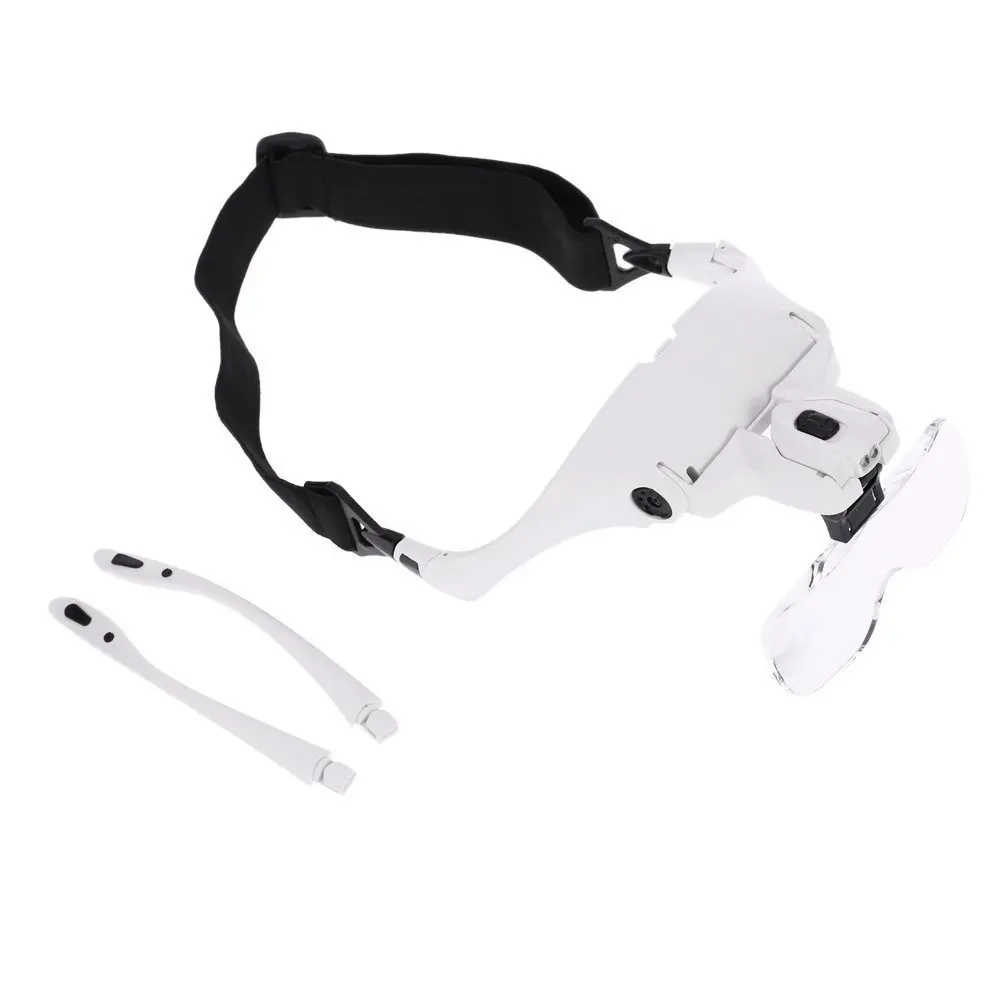 5 Lens Loupe Eyewear Magnifier With Led Lights Lamp