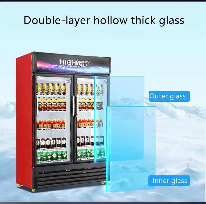 Supermarket Beer Display Freezer Vertical Beverage Cooler Pepsi Fridge Refrigerators Glass Door Chiller