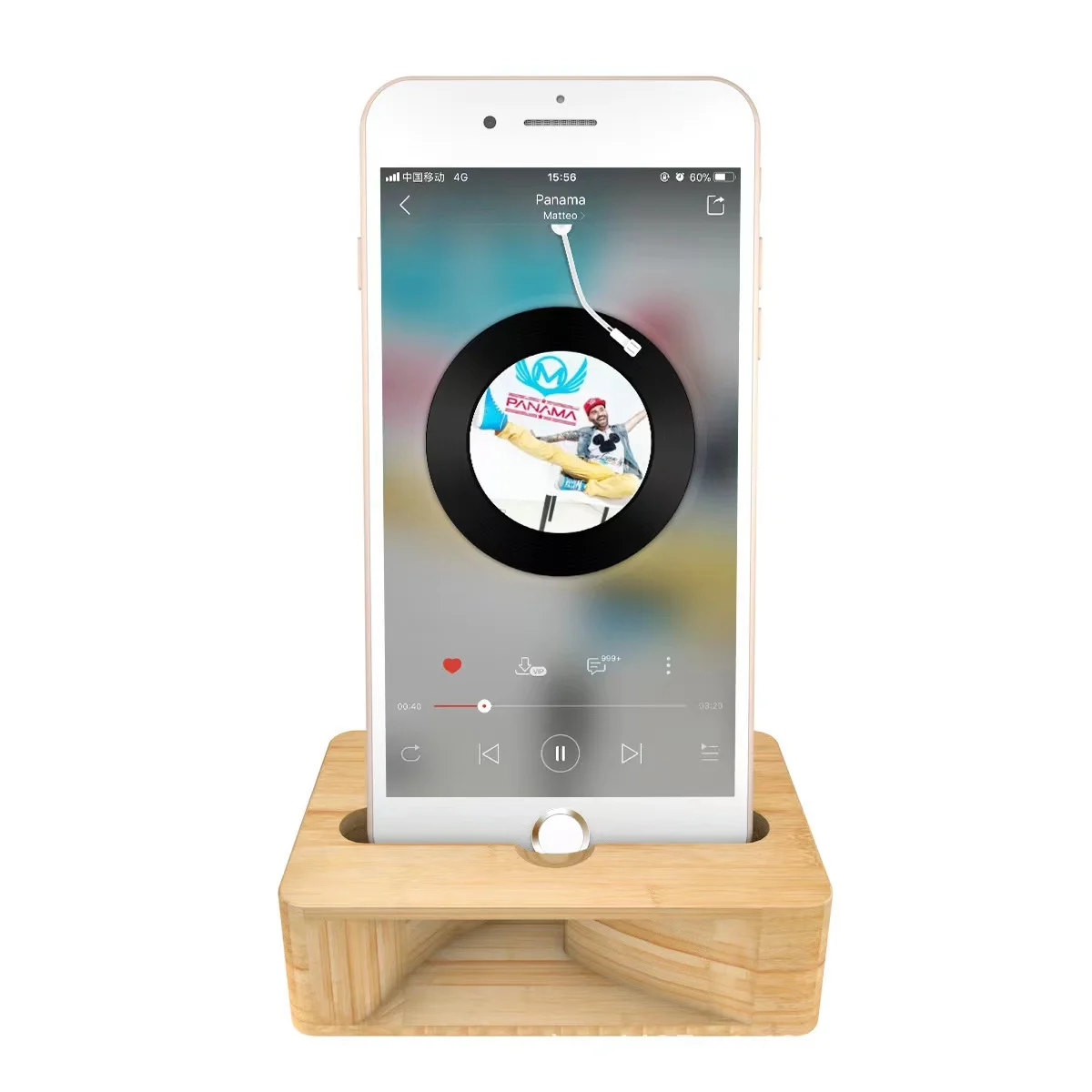 Натуральный Квадратный Бамбуковый усилитель звука телефона с подставкой для сотового телефона Настольный ленивый деревянный держатель с базой усилителя