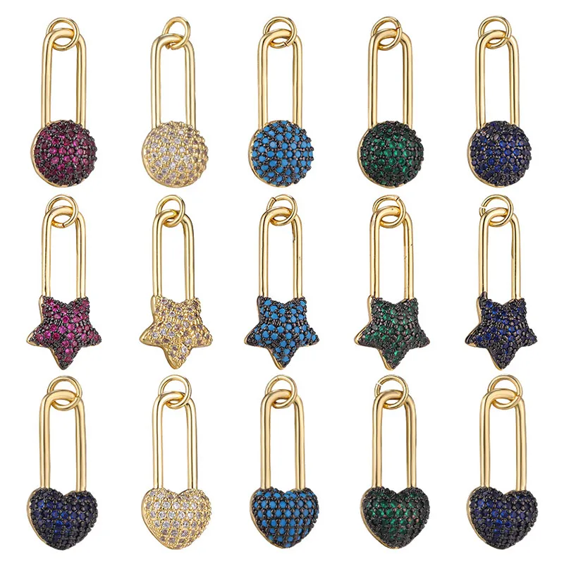 DIY Luxury Gold Lion Hamsa Hand Love Heart Locket Lips Snowflake Charms For Women Handmade Pendant Jewelry Making