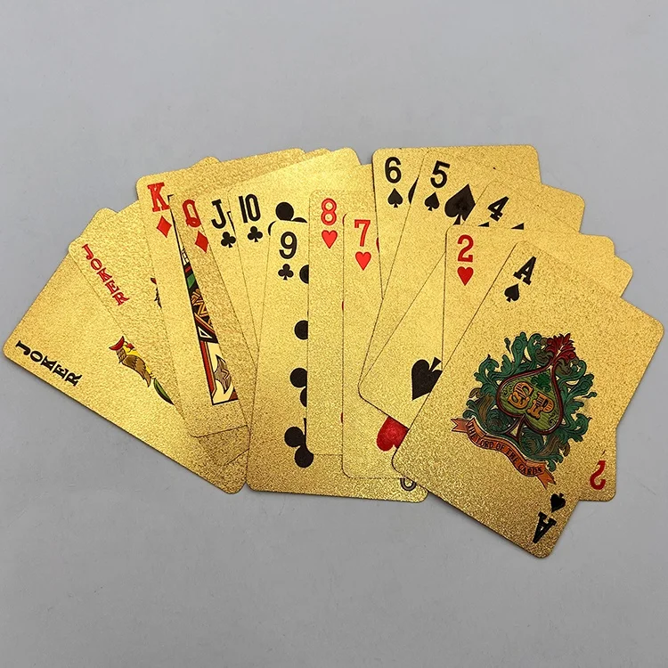 Custom Game Cards Playing  Gold Foil Cards Plastic Poker Card Box