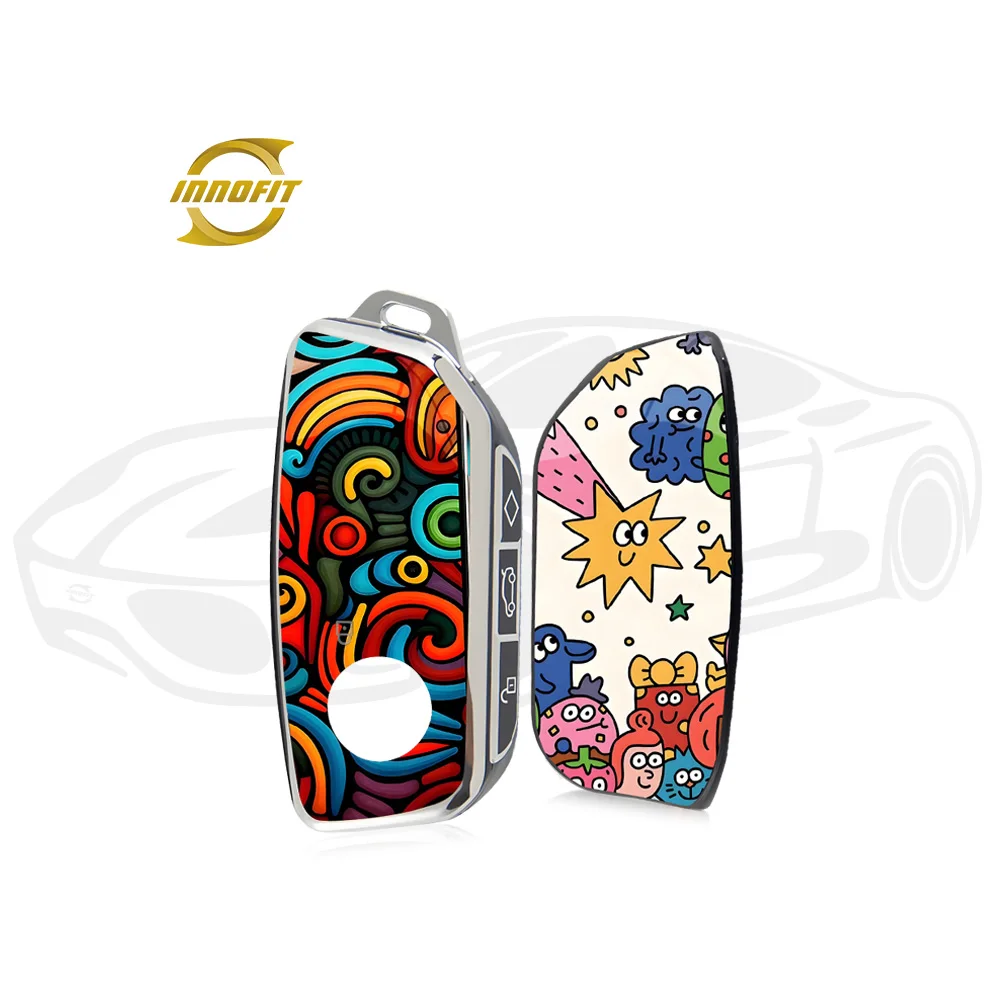 Innofit Cute Pattern Car Key Case TPU Personalization Custom For BMW Honda Toyota Lexus Hyundai Kia Volkswagen