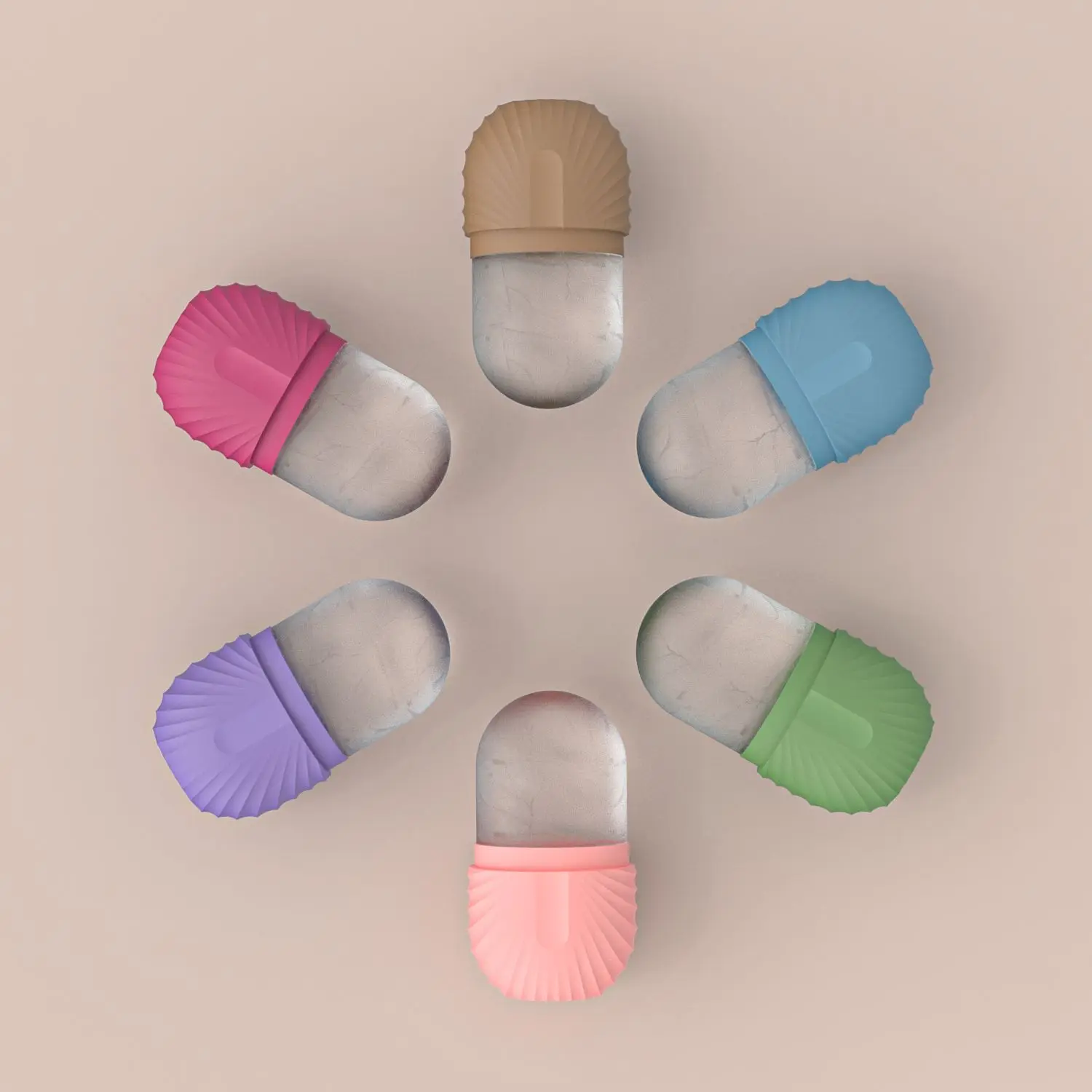 Custom Silicone Face Ice Globe Massager Cube Ice Mold Roller Skin Beauty Massage Cooling Facial Ice Roller For Eye Face Body