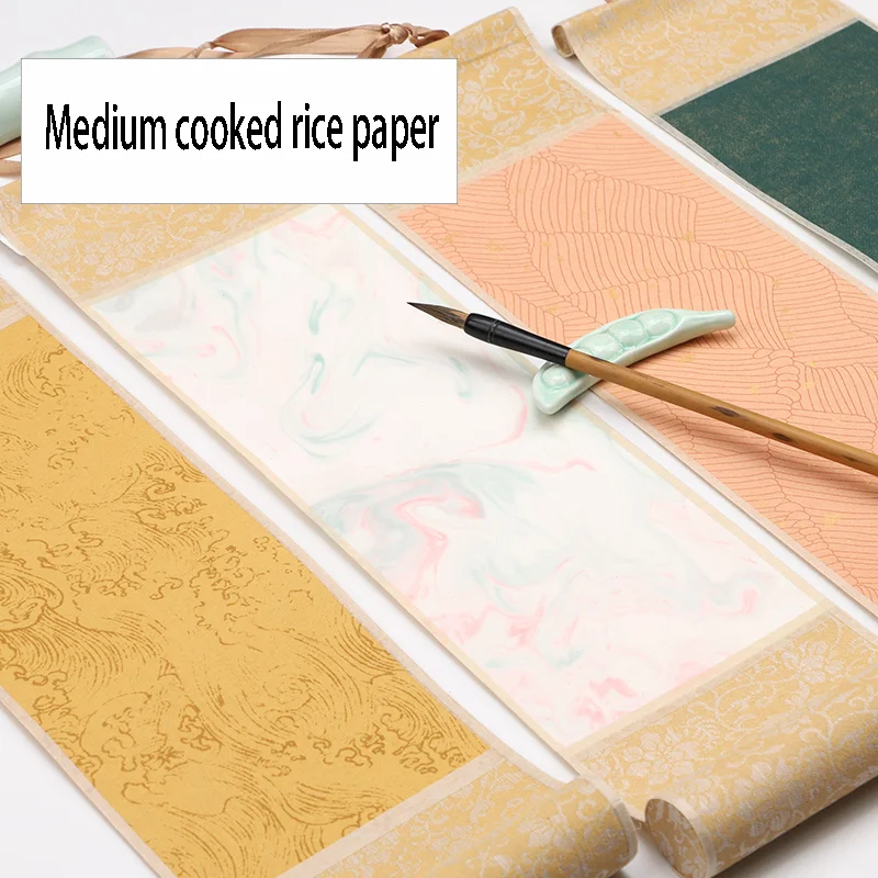 Rice paper Exquisite Mini Scroll Small Blank Creative Retro Handwritten Hanging Painting Calligraphy Creation Gift
