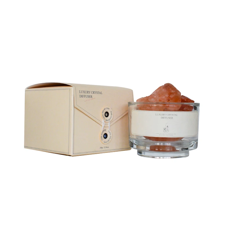 Special Design 350g Natural Crystal Stone Reed Diffuser with 10ml Fragrance Oil and Button Package