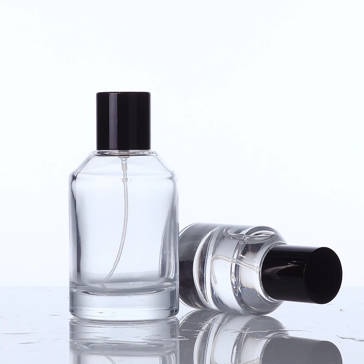 Custom empty transparent round  glass perfume bottle 30ml 50ml 100ml perfume bottle