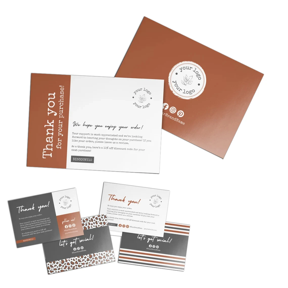 Recyclable Biodegradable Mailer box custom logo thank you card sticker gift box set shipping corrugated packaging paper boxes